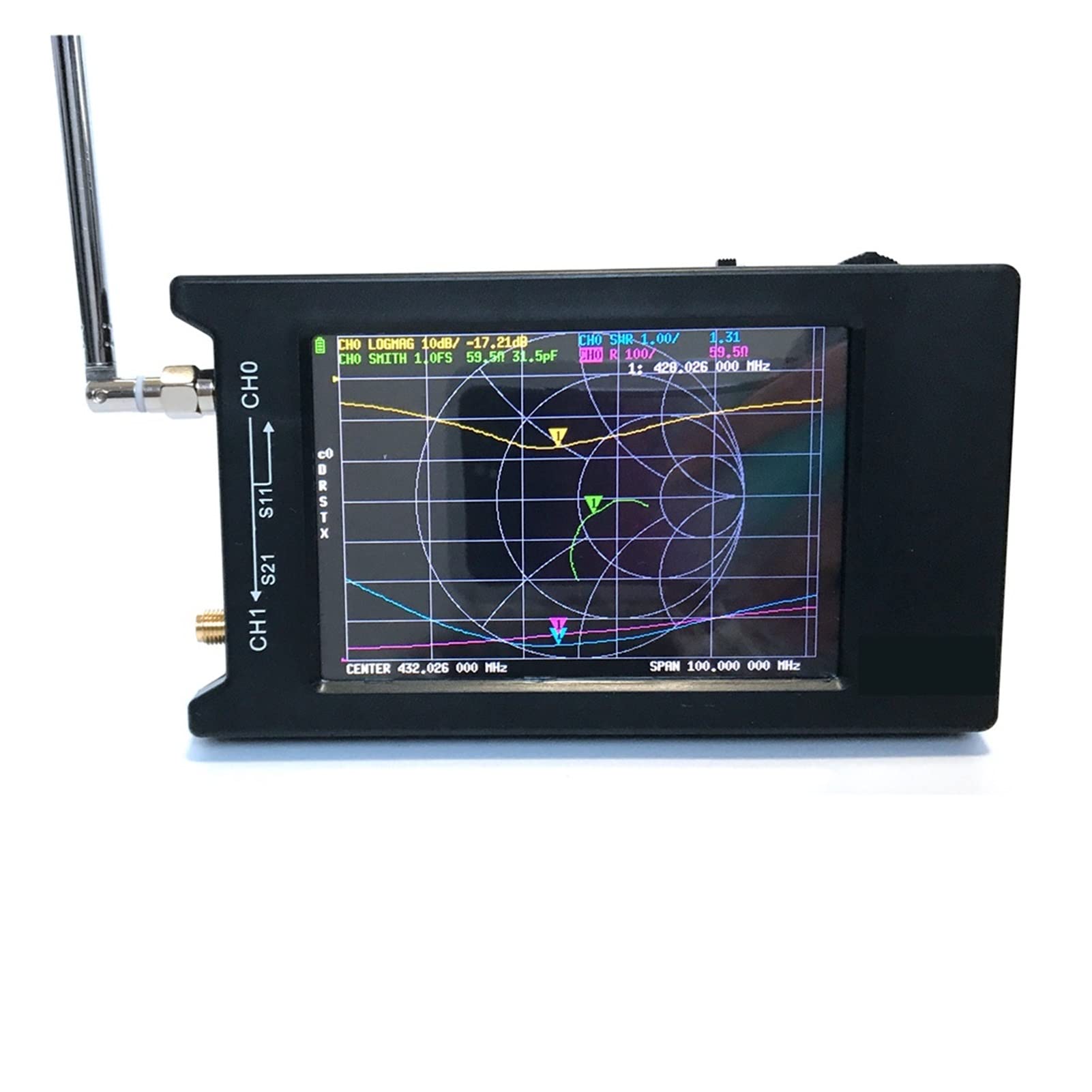 Spektrumanalysator, Vektor -Netzwerkanalysator VNA-H4 4. 0inch Display .2 Version 1950MAH Battery Vector Network Analyzer HF VHF UHF Antennenanalysator