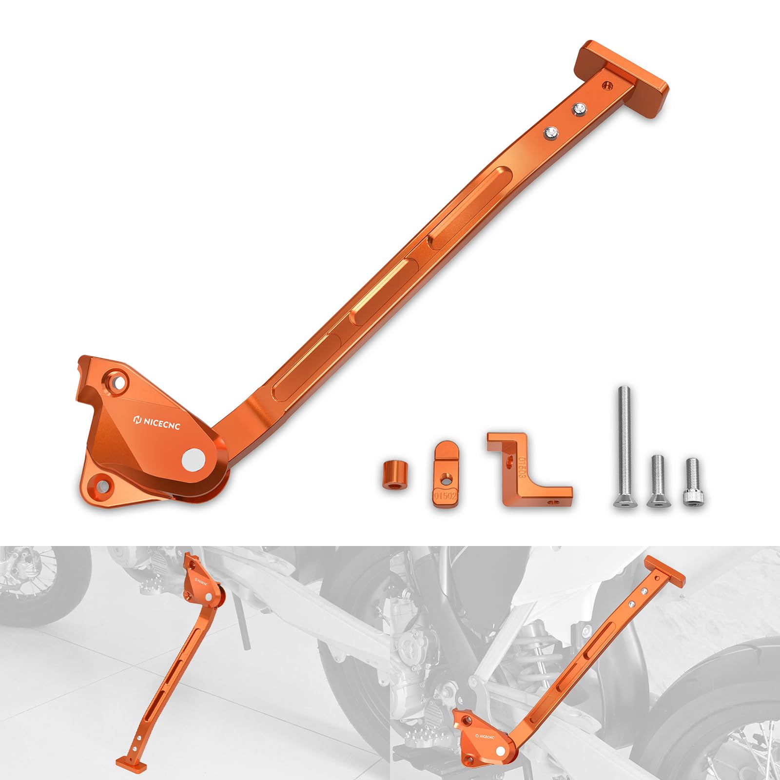 Amazon.com: NICECNC Orange Motorcycle SideStand Compatible
