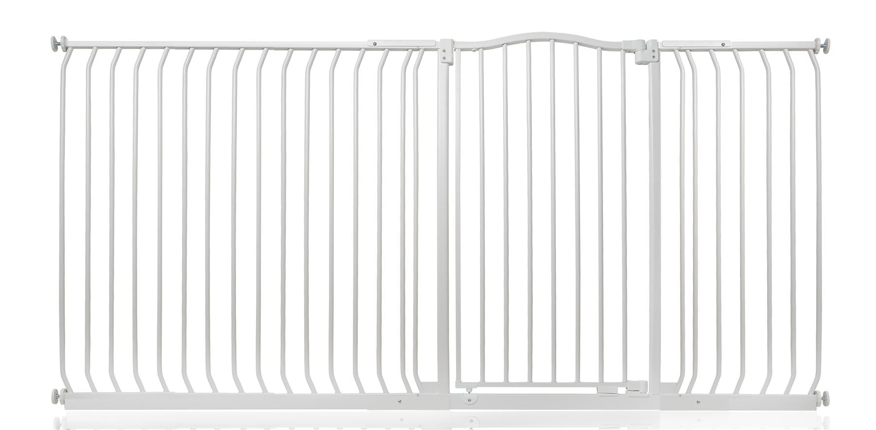 Safetots Matt White Extra Tall Curved Top Safety Gate, 207Cm - 216Cm, Extra Tall 100Cm In Height, Pressure Fit Stair Gate, Baby Gate For Doors Hallways And Spaces, Safety Barrier, Easy Installation