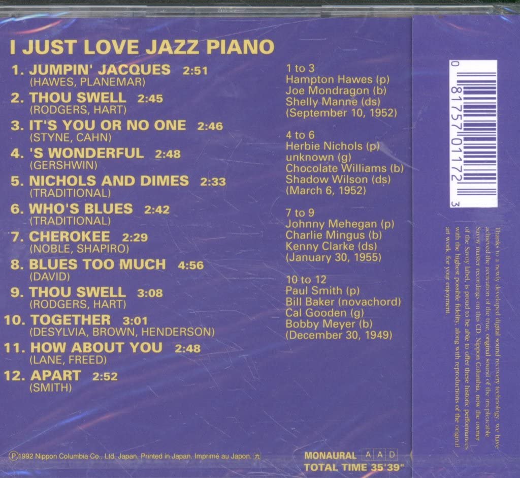 I Just Love Jazz Piano
