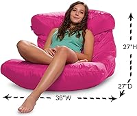 Vista 481 de Posh Creations Puf estructurado cómodo para jugar, leer y ver la televisión, Malibu Lounge, tela de lona para colorear, criaturas