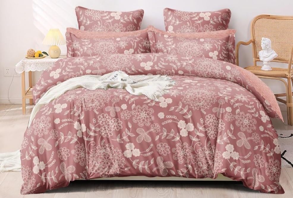 Laying Style™Glace Cotton Very Heavy Printed 1 Super King Size Elastic Fitted Bedsheet and 2 Pillow Covers, Size:108x108x10 Inch, Pack of 3 (B0CW64H1MG) Amazon Price History, Amazon Price Tracker