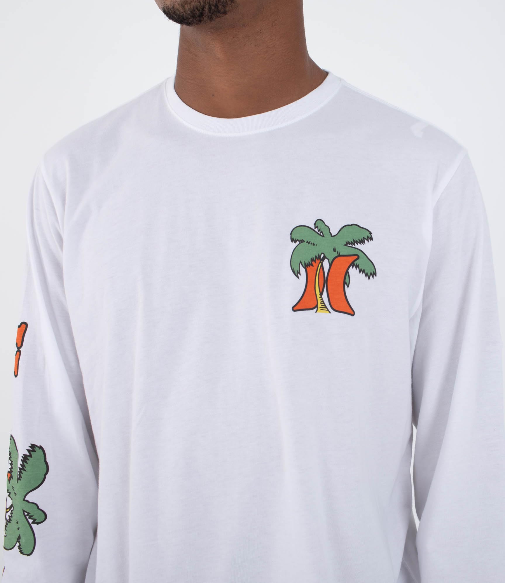 Hurley Mens Long Sleeve Oz T-Shirt, White, M EU