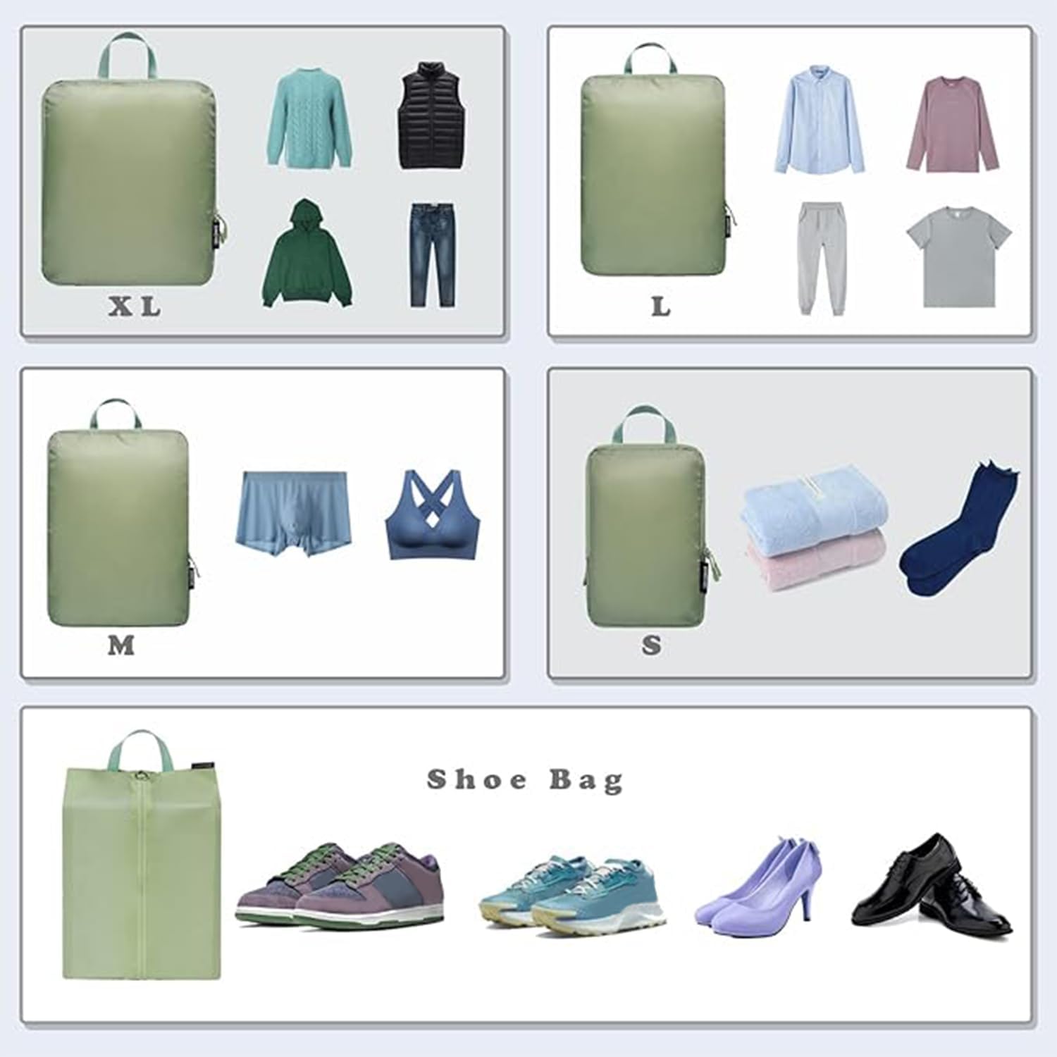 BAGAIL 6 Set Ultralight Compression Packing Cubes Packing Organizer for Travel Accessories Luggage Suitcase Backpack - Image 5