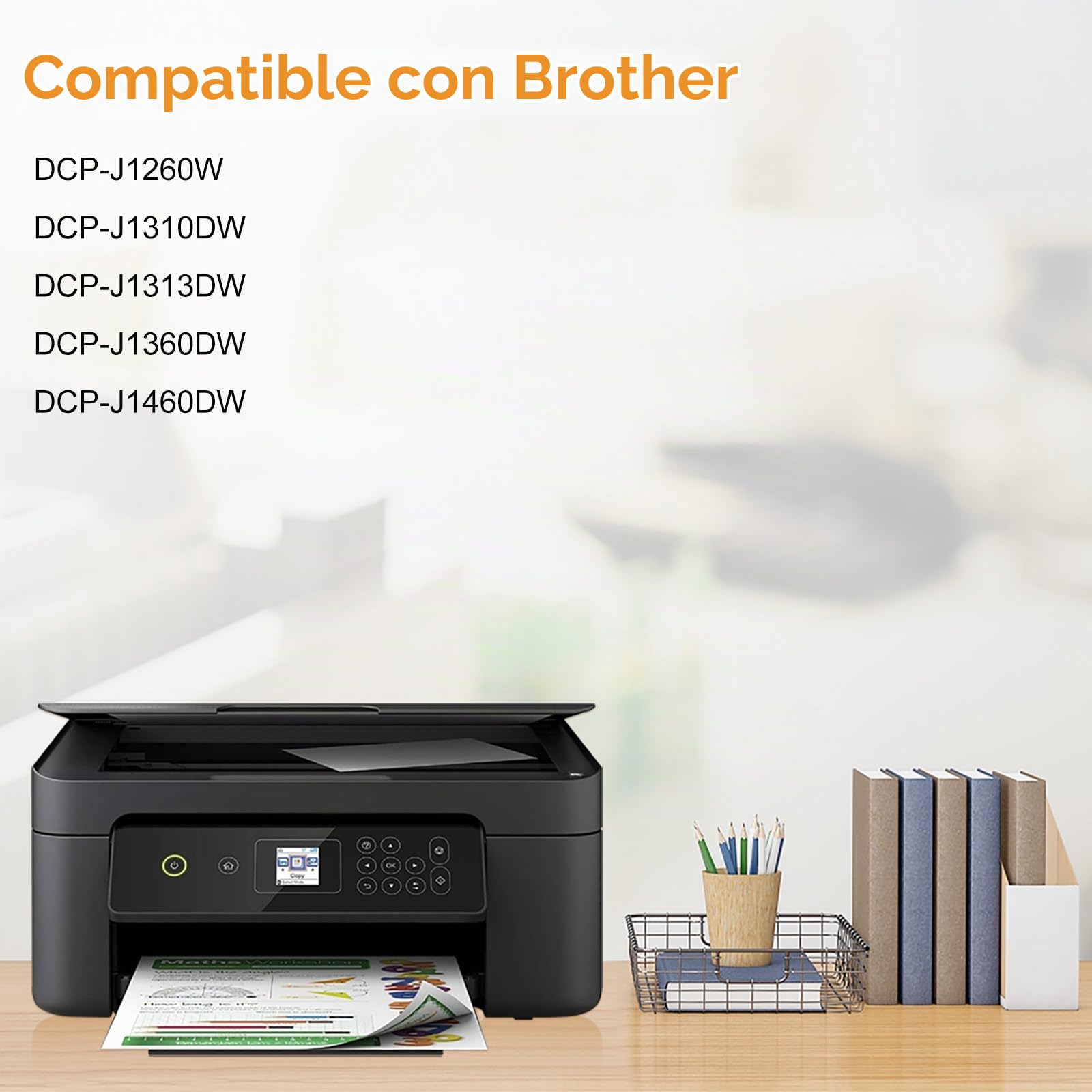 LeciRoba Cartuchos de tinta LC521 LC-521 para Brother LC-521BK LC-521C LC-521M LC-521Y para impresoras Brother DCP-J1260W DCP -J1310DW DCP-J1313DW DCP-J1360DW DCP-J1460DW (paquete de 5)