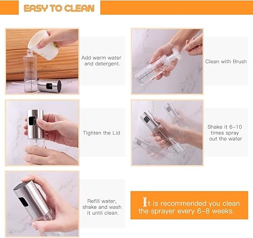Miniatura 7 de Pulverizador de aceite para cocinar, rociador de aceite de oliva, botella de spray de aceite de oliva de 3.4 fl oz, dispensador de aceite de coco,