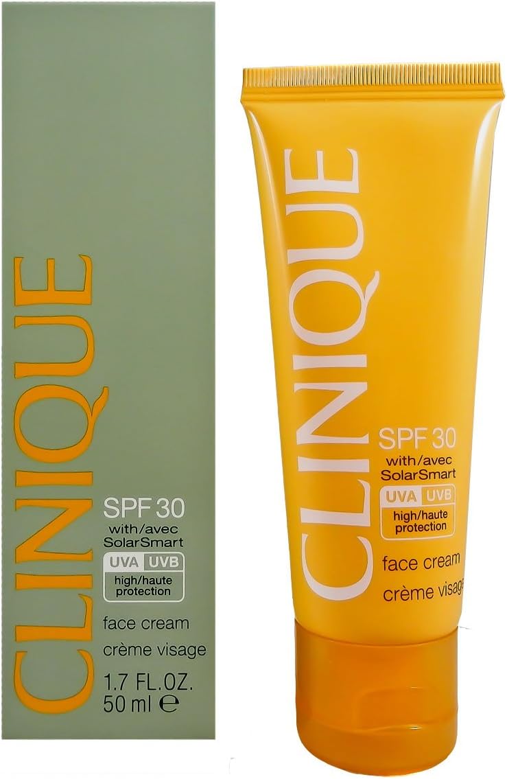 CliniqueFace SPF 30 with Solar Smart Cream for Unisex, 1.7 Ounce