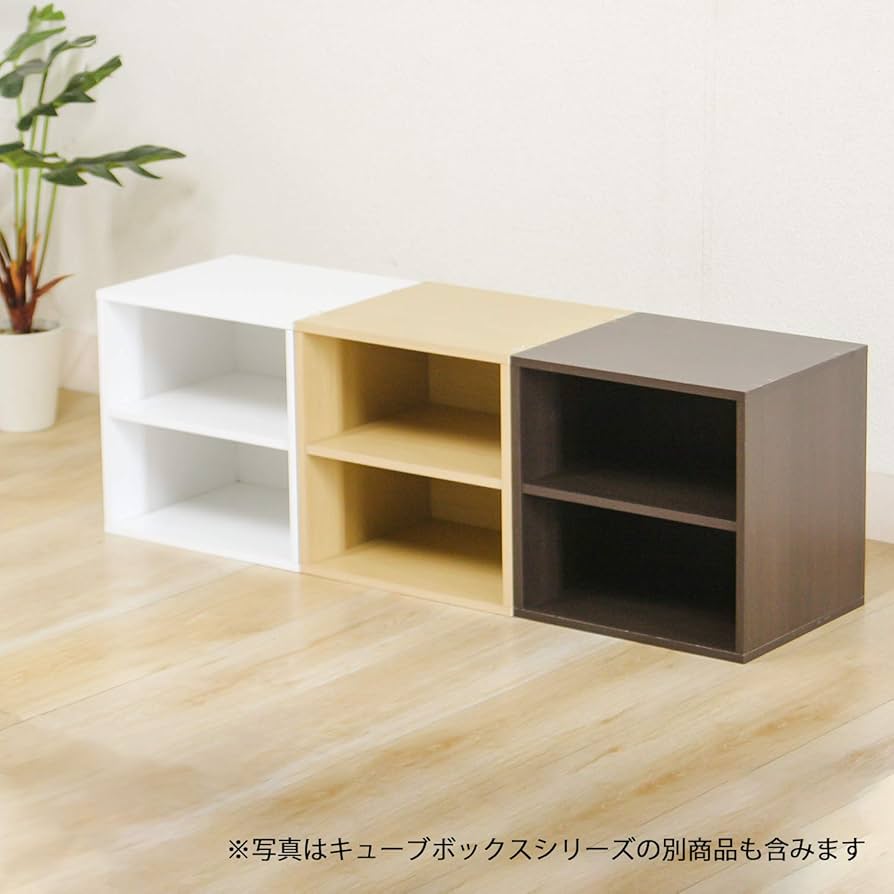 ｂ－４－２（４個用２本セット）本体と送料で約１６５０円お得　２人で分けてもOK！ Amazon｜不二貿易(Fujiboeki) キューブボックス 2段 幅34.5×奥行