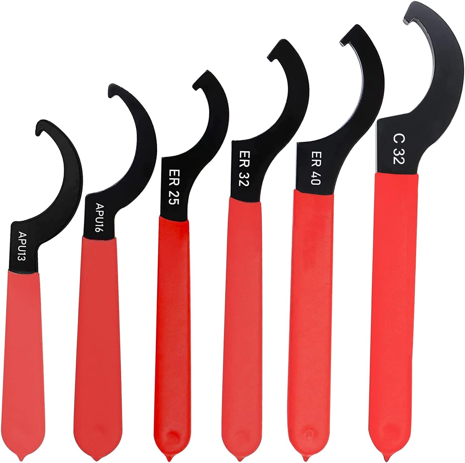 6 Pieces Coilover Spanner Wrench Set, Adjustable C Hook Wrenches Tools