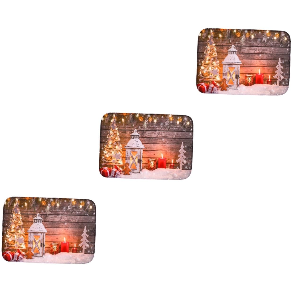 Paillassons de Noël IMIKEYA en polyester épais, lot de 3 tapis pour cuisine et salle de bain