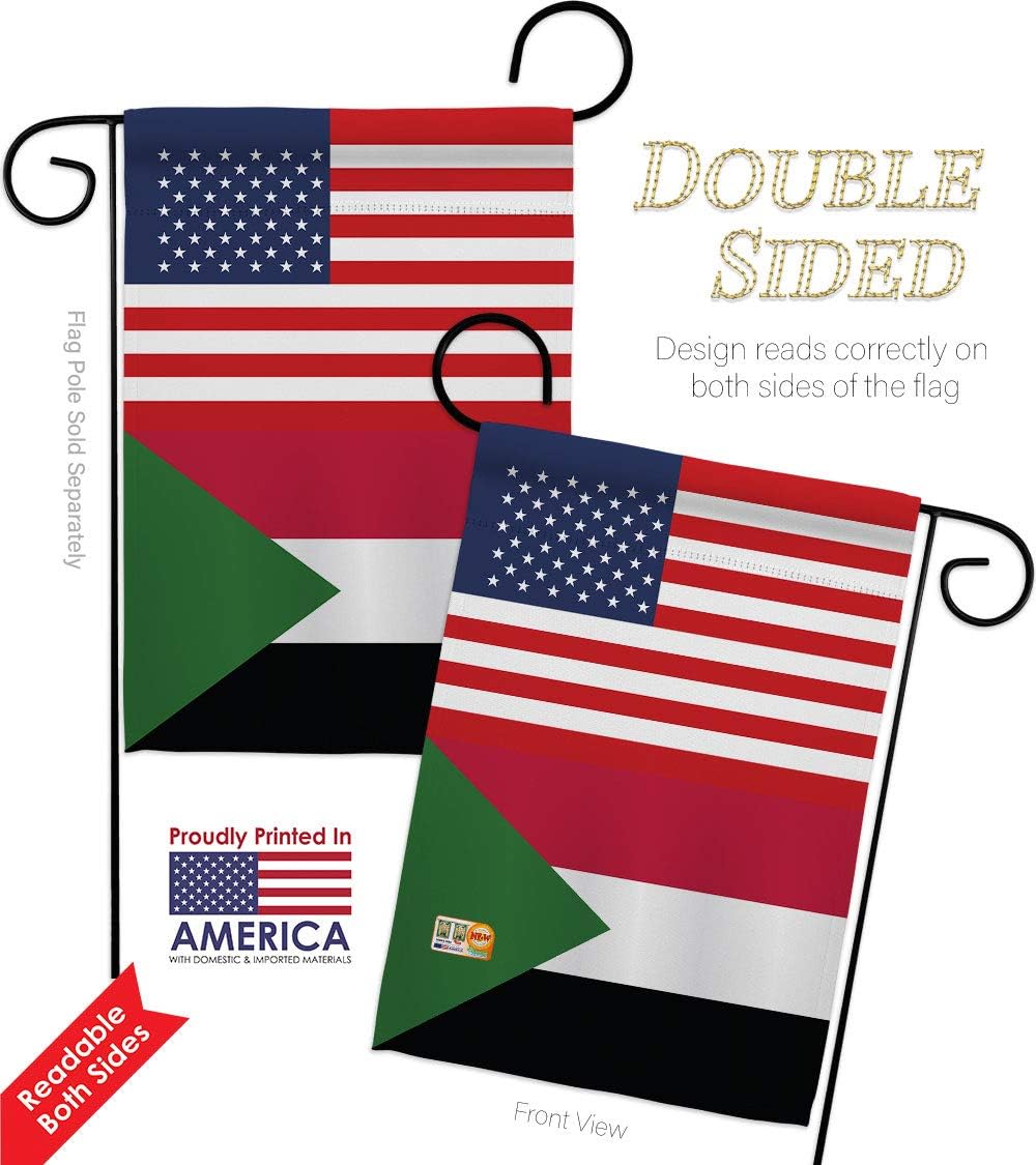 Sudan US Friendship Garden Flag Set Mailbox Hanger Regional USA American Alliance World Country Particular Area Small Decorative Gift Yard House Banner Double-Sided Made In 13 X 18.5