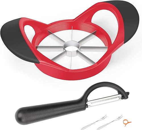 Miniatura 8 de 12 cuchillas de acero inoxidable súper afiladas de 4.72 pulgadas, cortador y divisor de manzana, 1 pelador de acero inoxidable súper afilado, 2