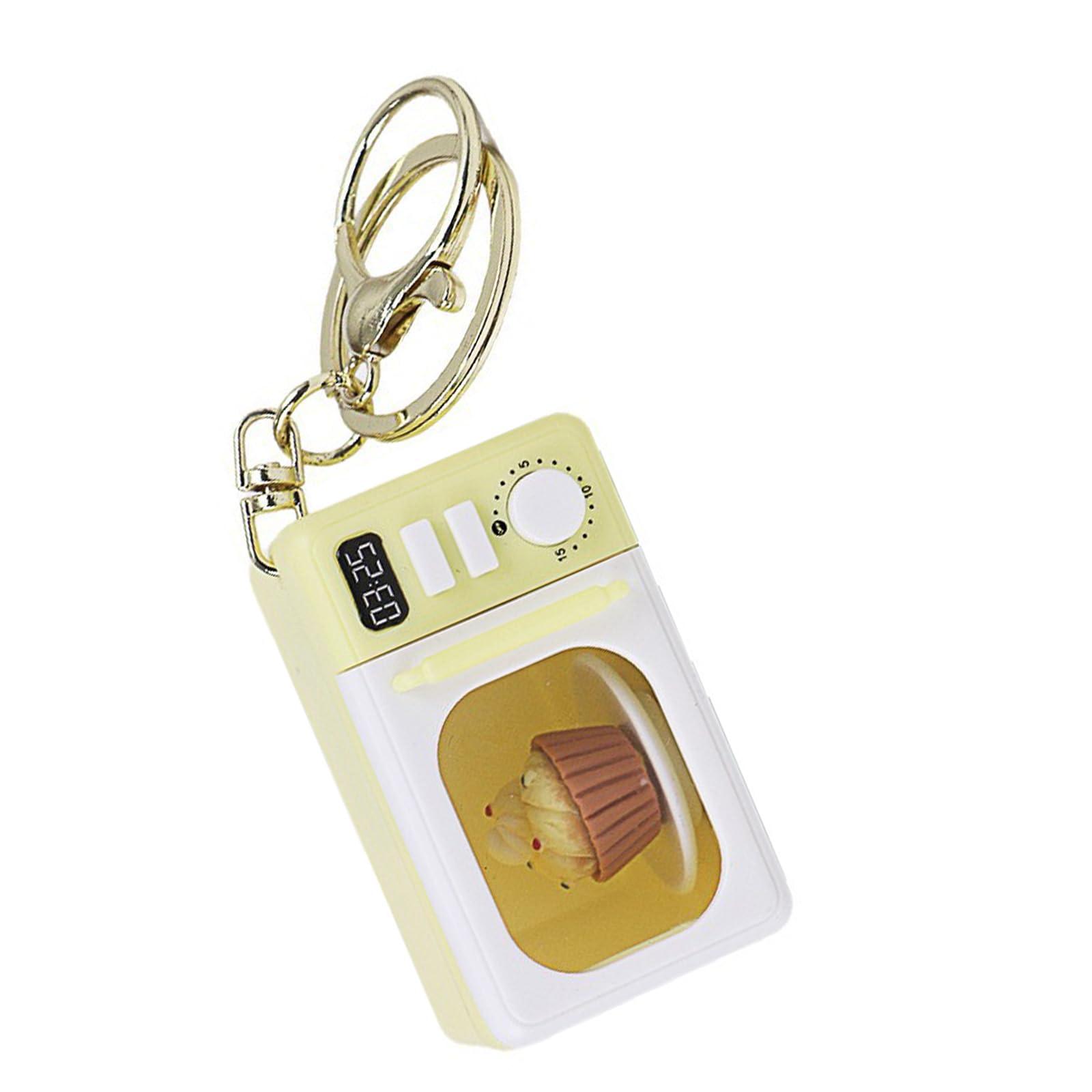 NLAIOUSL Simulation Microwave Keychain with Interactive Sound Effects Gold Lobster Clasp Child Activity Toy Creative Parent Simulation Microwave Keychain with Sound