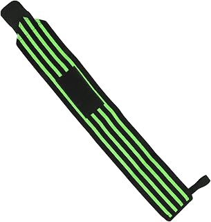 Nimomo Muñequera ajustable para levantamiento de pesas, muñequera ajustable, vendas elásticas para la muñeca, color negro y verde