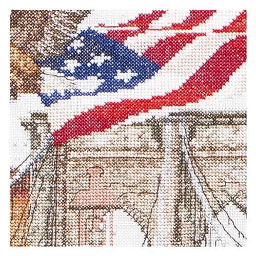 Image of Thea Gouverneur - Counted Cross Stitch Kit - America - Aida - 18 Count - Embroidery Kit for Adults - DMC Embroidery Threads and Other Cross Stitch Supplies Included - 544A