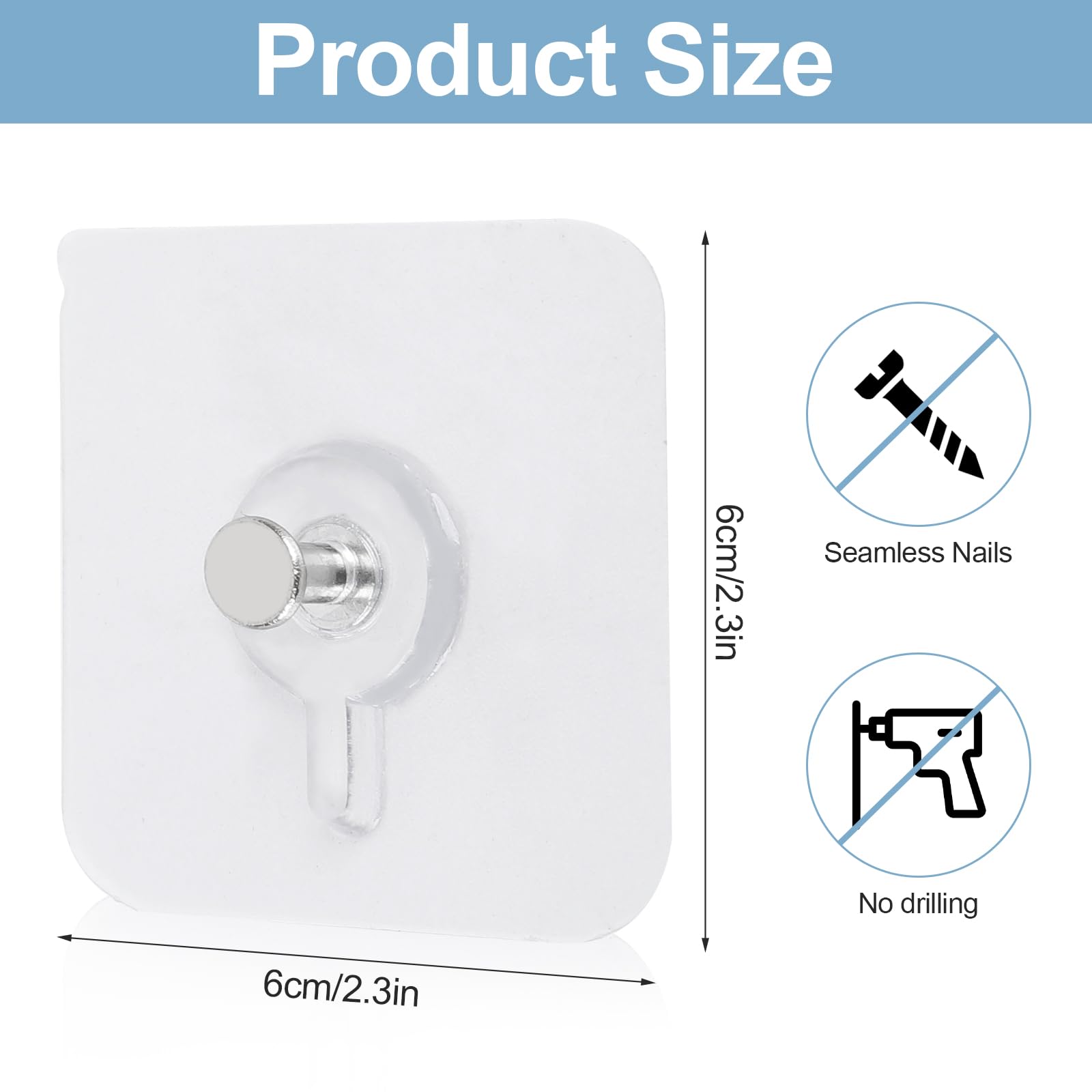 OUMASK 30 Pcs Self Adhesive Wall Hooks No Drill Hooks for Hanging, No-Trace Sticker Frame Hangers Without Nails for Mount Wall Shelf, Bathroom, Heavy Duty Adhesive Wall Hooks for Kitchen
