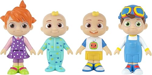 CoComelon CMW0169 - Juego de 4 figuras familiares, figuras móviles oficiales, juguetes a partir de 3 años