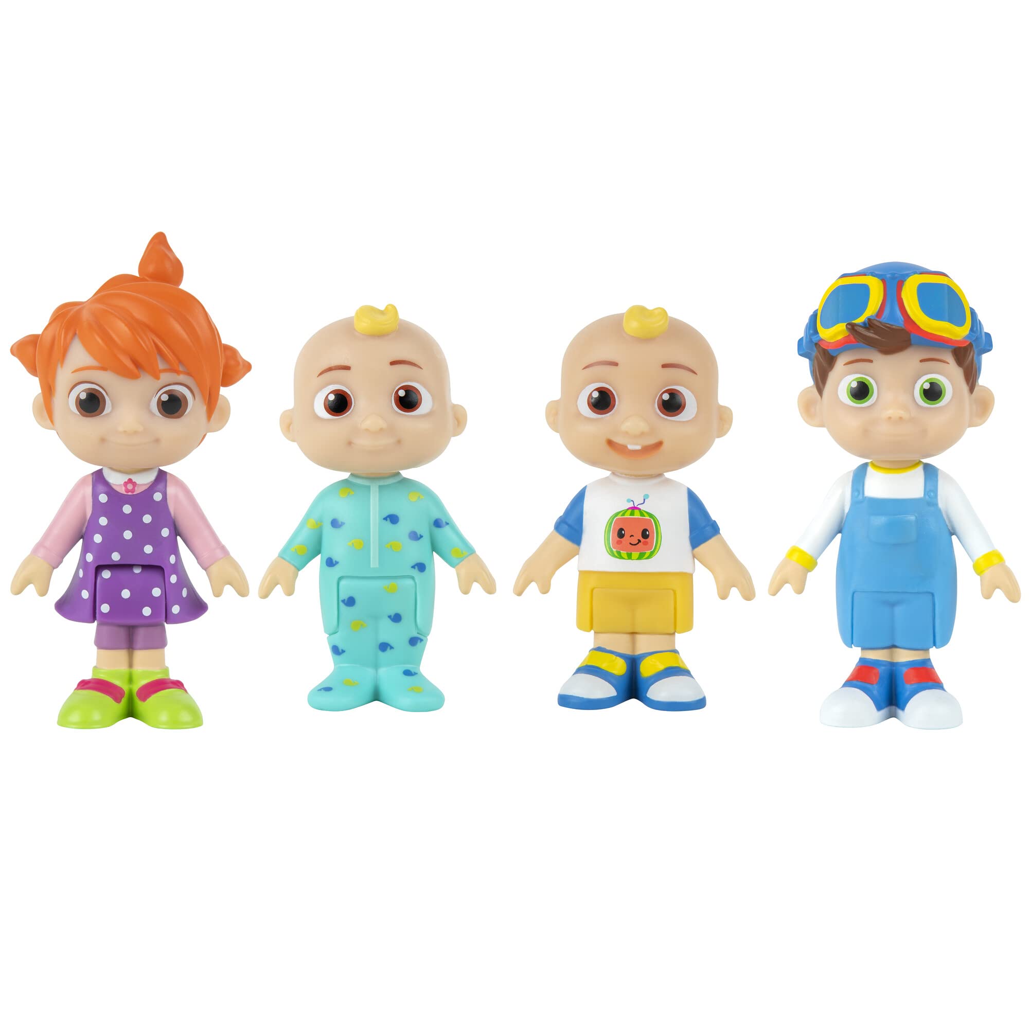 Set 4 Statuette Mobili CoComelon CMW0169 – Personaggi JJ (2 Versioni), TomTom E YoYo, Giocattolo Per Bambini Da 3 Anni In Su
