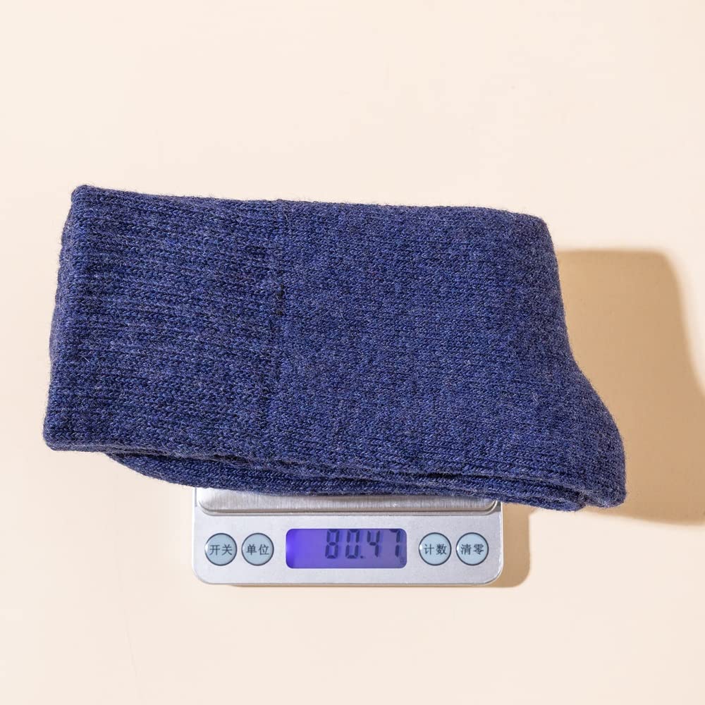 Wollsocken Weiche super schwere dicke Wollsocken warm gemütlicher thermischer Winter Männer Crew Socken mittlere Röhre 5 Paare schwarz grau blau EU 38-45 Wollsocken Damen ( Color : 5 Pairs Black , Siz