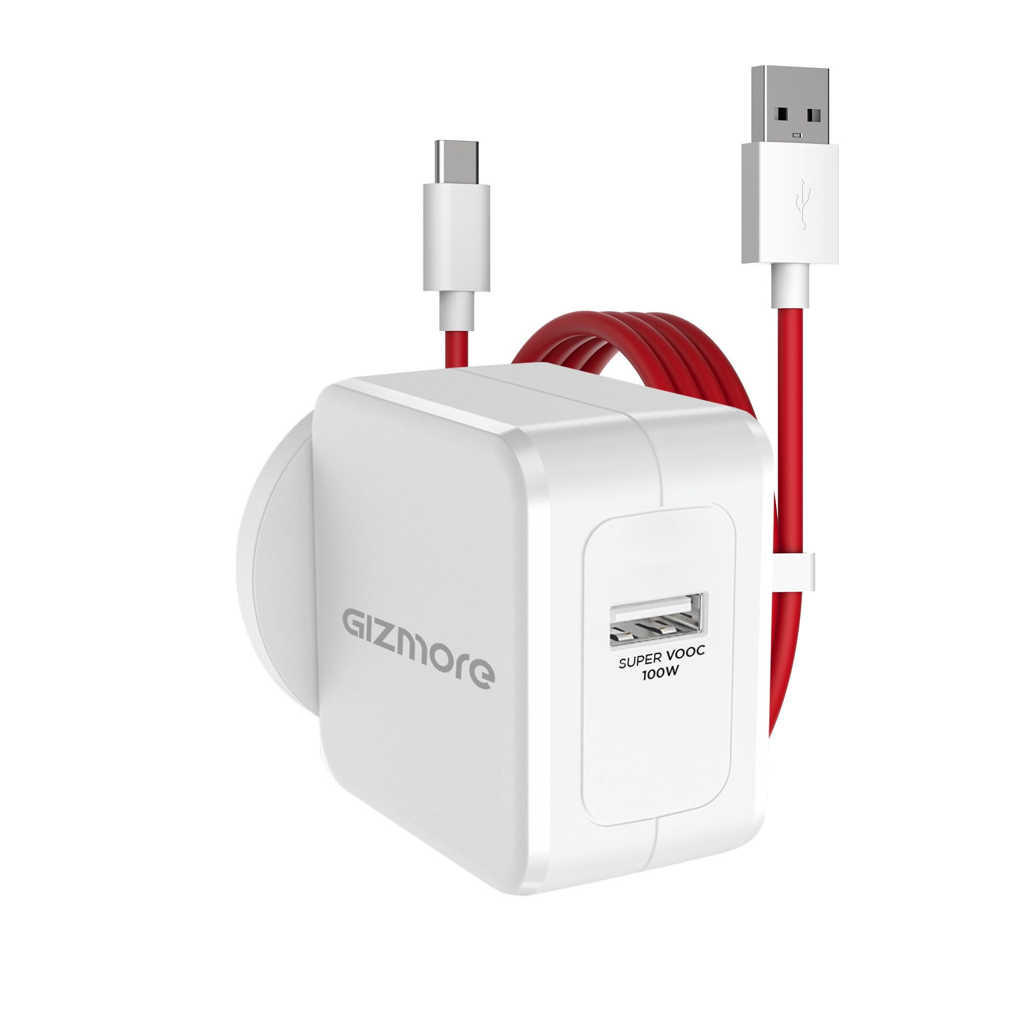 GIZMORE PA100ULTRA 100W Super VOOC USB Fast Charger Adapter Compatible with All Smartphone, Lightweight with Secure Charging, Versatile Protocol QC2.0/QC3.0/DCP, AFC & FCP with Micro to Type-C Cable (B0CZ8JLBBB) Amazon Price History, Amazon Price Tracker