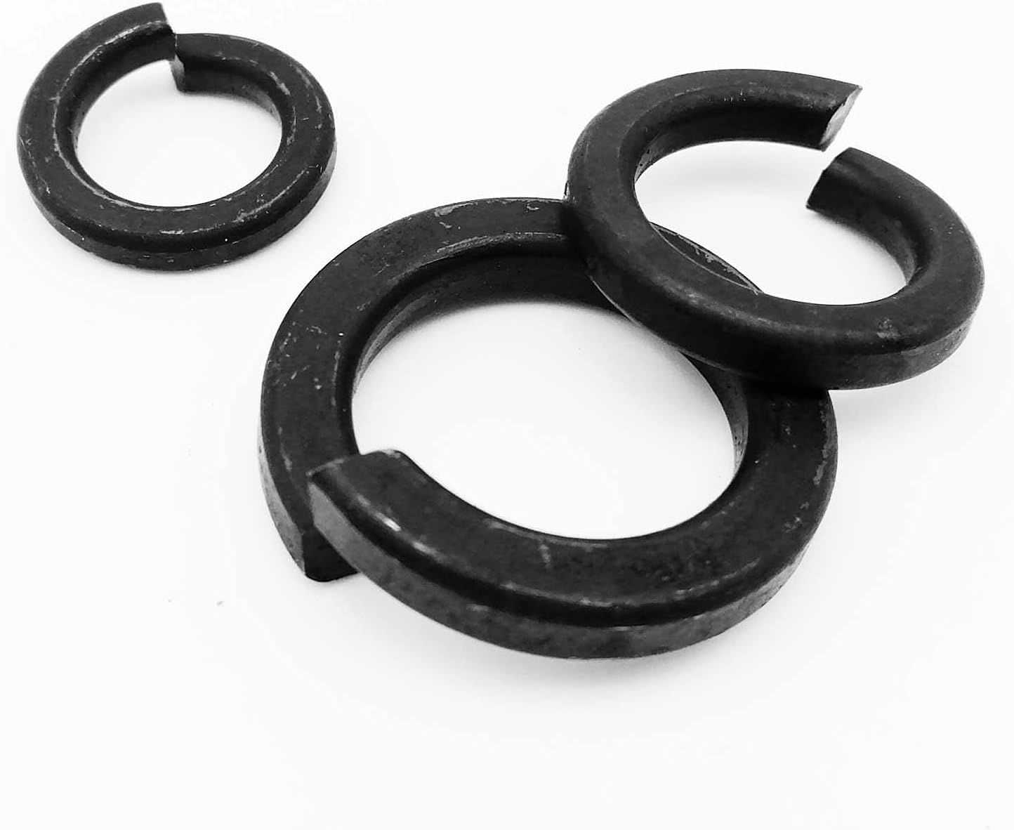 Arandelas de arandela plana grande, Junta elástica de acero negra con cerradura partida y arandela elástica de grado 8,8(25pcs,M10)