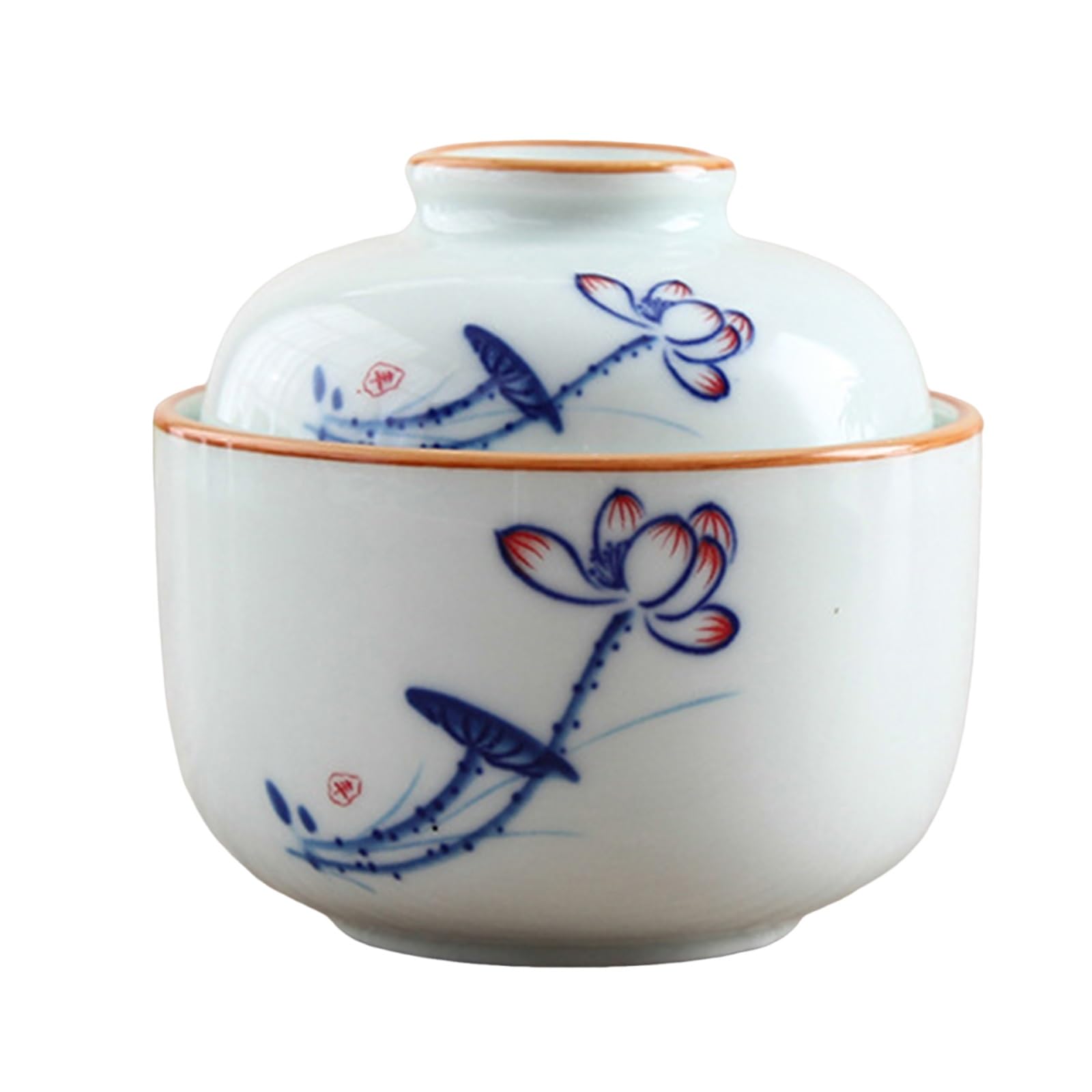 Zykuosus Ceramic Casserole Dish with lid Small Japanese Pot for Steaming and stewing Rustic Vintage Style Versatile Kitchen Helper soups Egg Dishes Heat-Resistant