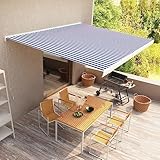 mobili home tools tenda manuale a cassetta 450x300 cm blu e bianco