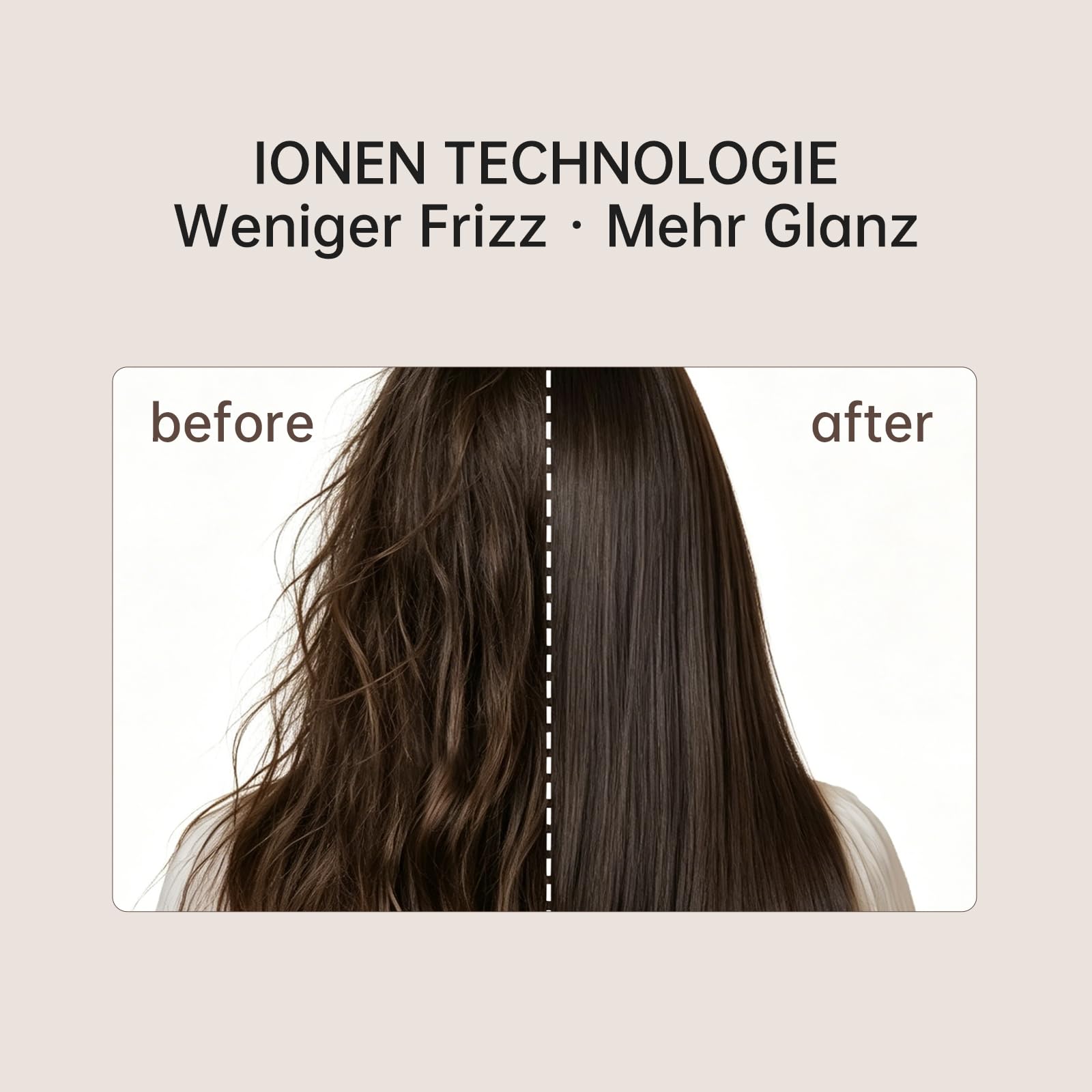 BOWEI Hochgeschwindigkeits Ionen Haartrockner mit Premium PU-Hartschalenetui Für schnelles Trocknen zuhause und auf Reisen, gegen Frizz und für glänzendes Haar