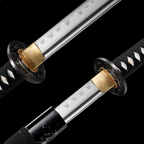 Miniatura 65 de Espada katana tradicional forjada a mano con calor/arcilla templada Katanas auténticas de samurái japonesas auténticas y auténticas de acero al