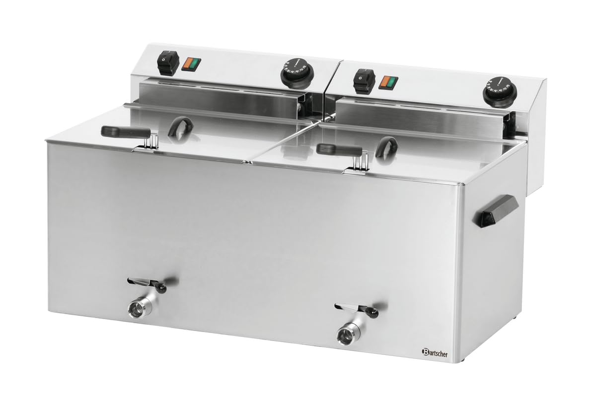 Bartscher Elektrofritteuse PROFI 2 Becken je 10 Liter mit Fettablasshahn Gastronomiebedarf