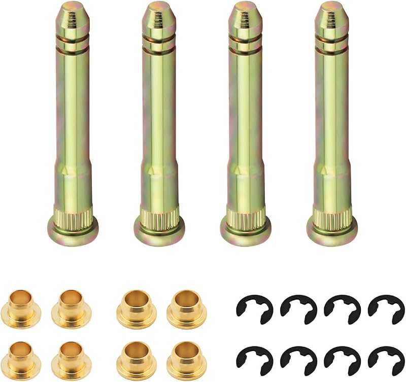 Kit de reparo da dobradiça da porta LLPTA com pinos e buchas – 4 pinos, 8 buchas e 8 clipes