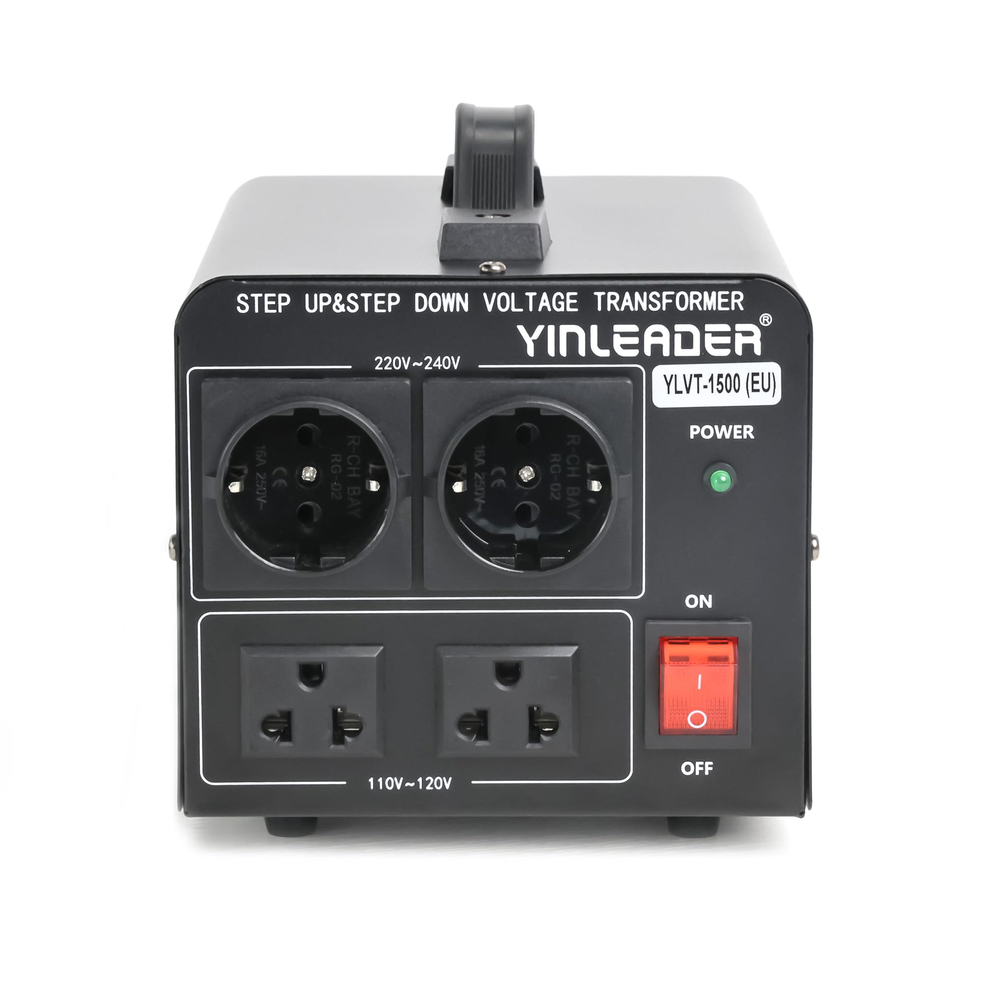 Yinleader 1500VA Transformador Elevador Reductor Voltaje 220V 110V 1500W Estabilizador Automático
