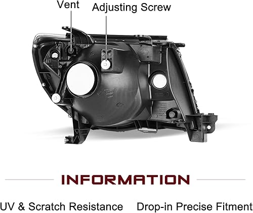 Miniatura 3 de JSBOYAT Repuesto de montaje de faros delanteros para Toyota Tacoma Pickup 2005-2011 para pasajero y lado del conductor, carcasa cromada, reflector