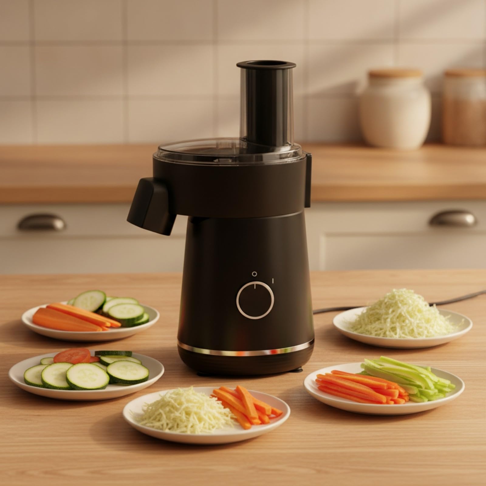 predolo -Légumes Électrique Tube D'tation Vertical Sécurisé -Légumes Lames Interchangeables Antidérapant pr Préparation des Repas,