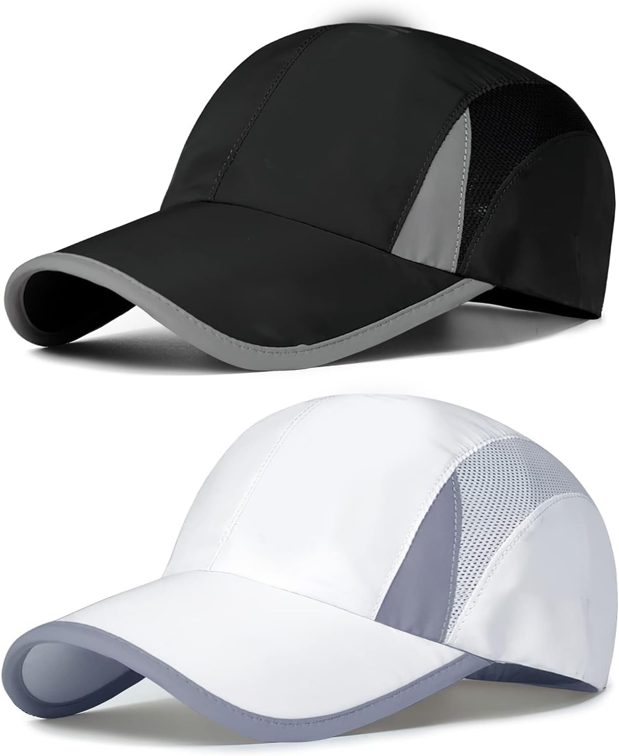 Baseball Cap Hat, 2Pcs Unisex Quick Dry Breathable Ultralight Mesh Outdoor Sports Hat Adjustable Travel Summer Hat, Fashion Foldable Washable Sun Protection Hat, for Running Climbing Hiking