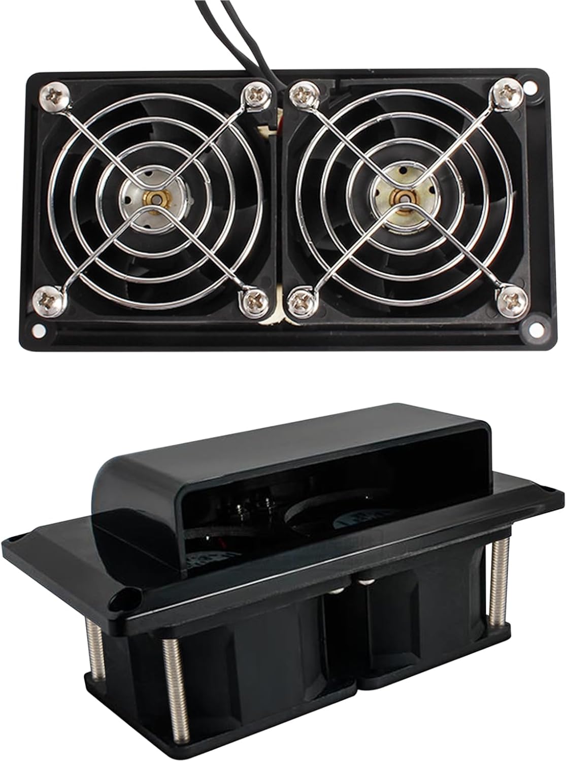 12V RV Side Vent Fan, Air Vent Ventilation Fan with Mounting Screws Plastic Exhaust Fan for RV Motorhome Caravan Camper Boat Marine Yacht (Black)