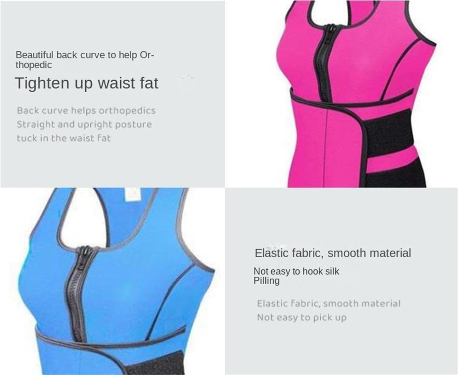 Faja Lumbar Traje de Sauna Neopreno Chaleco con cinturón Entrenamiento Ajustable for moldear el Cuerpo Soporte Lumbares(Purple,S)
