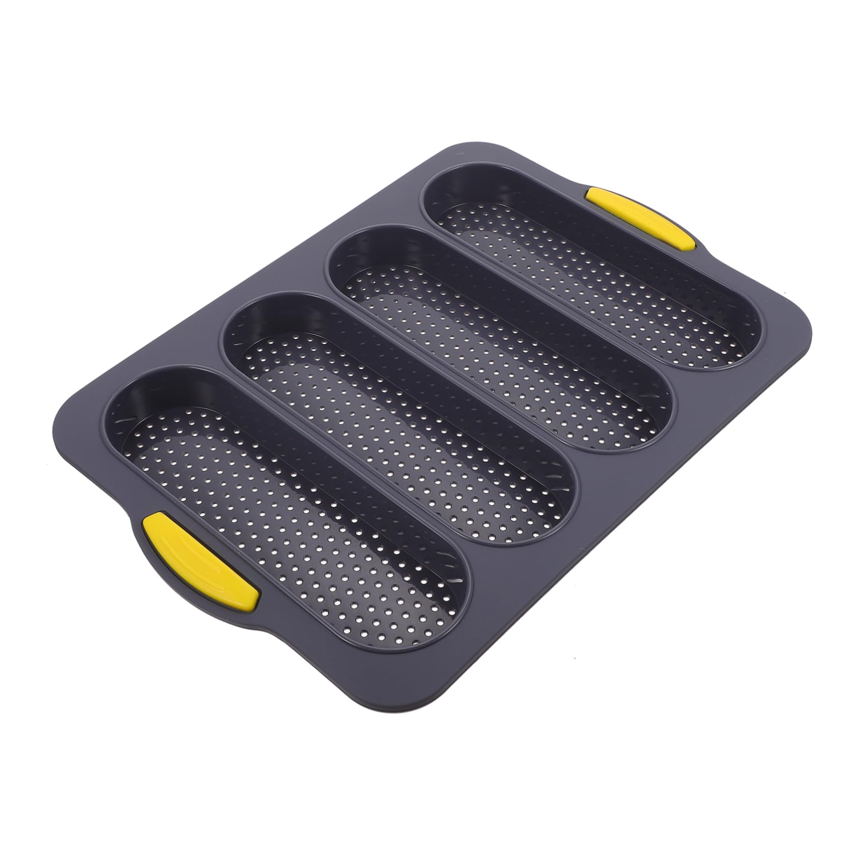 STOBAZA Silicone Bread Pan 4 Slot Loaf for Baking Easy to Clean French Bread Baking Tray Home Professional Use