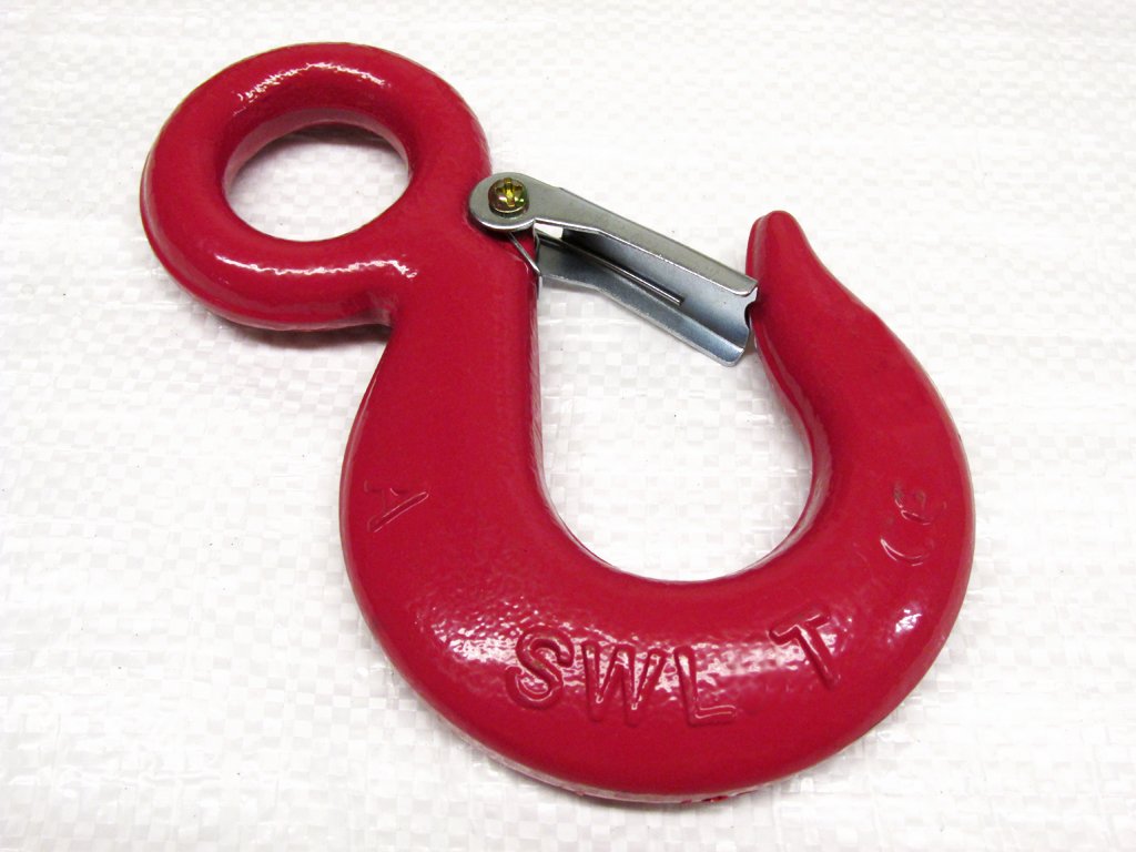 1 Ton Large Eye Hook with Safety Catch (Alloy Steel Red Lifting Tested)