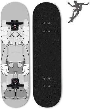 Skateboarding Complete / Skateboard Assembled / Maple Deck Skateboard Set Professional Standard Skateboard Recessed Skateboard 31 x 8 Inch 7 Layer Maple Deck Complete Skateboard Non Slip Durable Shock Absorbing Design Practice Competition Beginner Skateboard Adults Youth Kids Color D