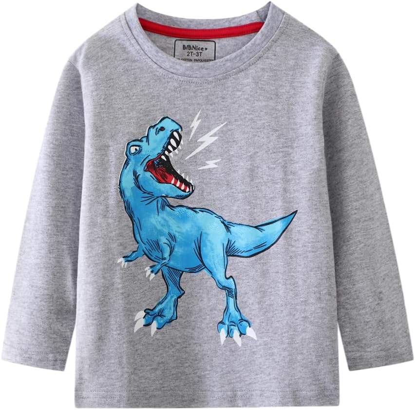 Toddler Boy Long Sleeve Shirts Kids Cotton Fall Top Crewneck Clothes 2-7 Years - Image 5