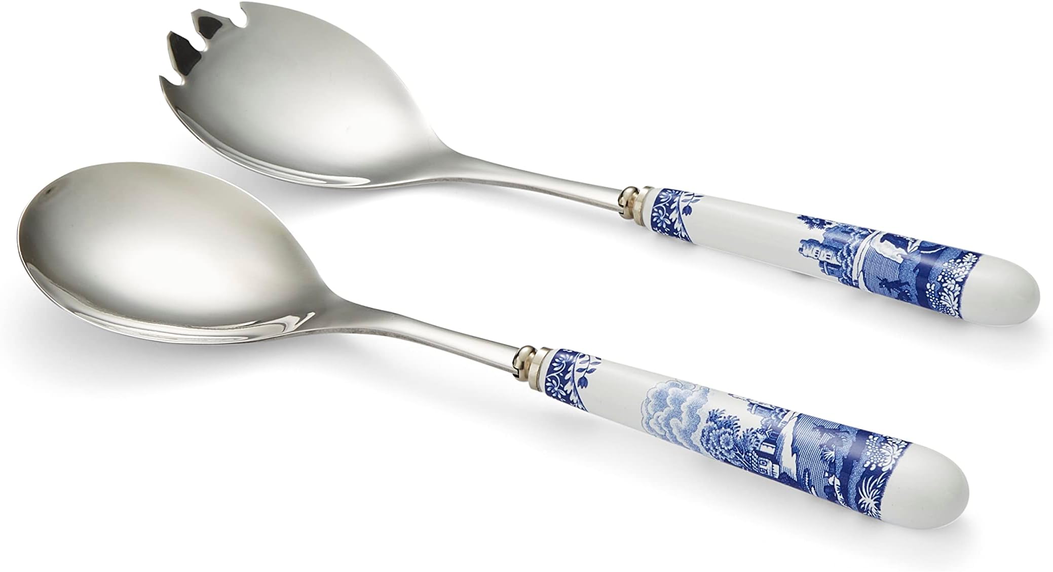 Spode Salad Servers (Pair), 25cm, Blue & White (Blue & White,25cm)