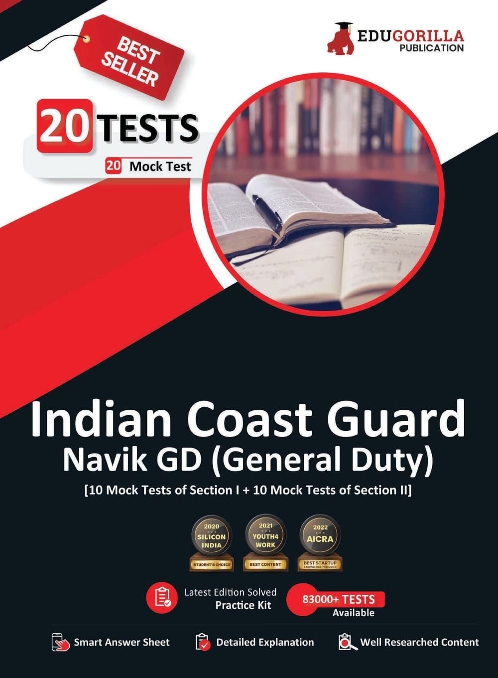 Indian Coast Guard Navik GD Book 2023 (English Edition) - 1100 Solved Questions [20 Mock Tests (Section I and Section II)] with Free Access To Online Tests Paperback – Big Book, 6 December 2022