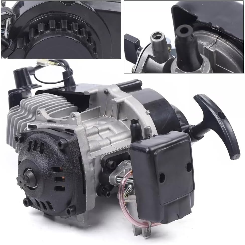 2-Stroke Racing Engine Motor 49CC Engine Motor Single Cylinder Air-Cooled for Pocket Bike, Mini Dirt Bike, ATV & Scooter