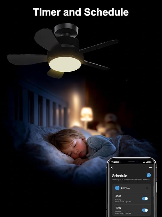 Ventilador de Techo 16'' Con Luz RGBW y Control por Voz 120V miniatura 8