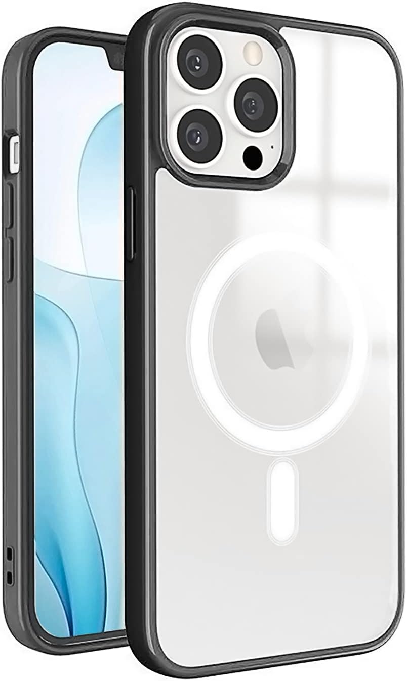 MAKASIMagnetic Case, Compatible with MagSafe,Ultra Slim Hard PC with Soft TPU Edges Protective Case,for iPhone 14 Pro,6.1 Inch Case (Black)