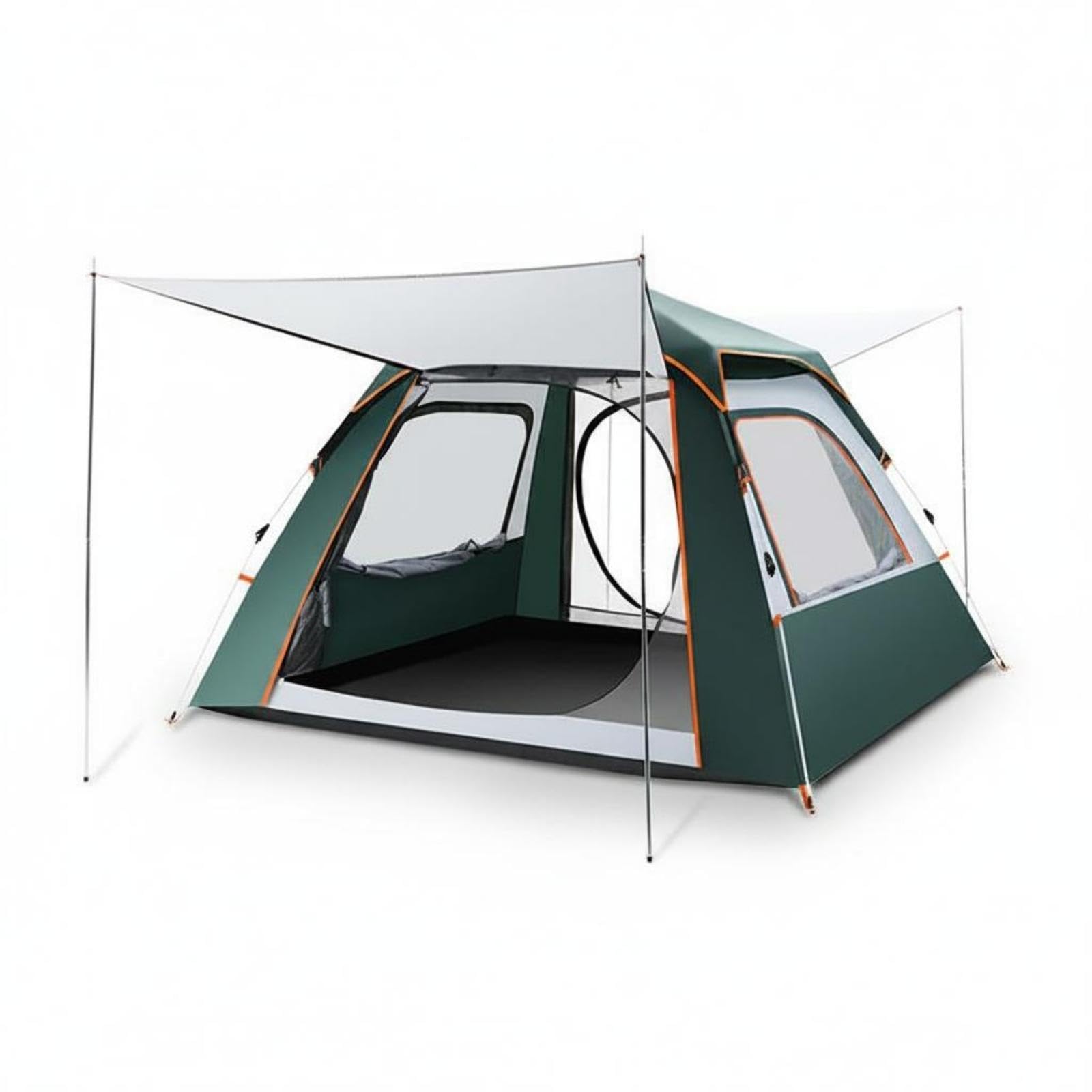 Automatic Camping Tent Sunproof Portable Rainproof Tent Thickened Material Portable Shelter from the Sun for Picnic Green-White Silver Coated-image-26