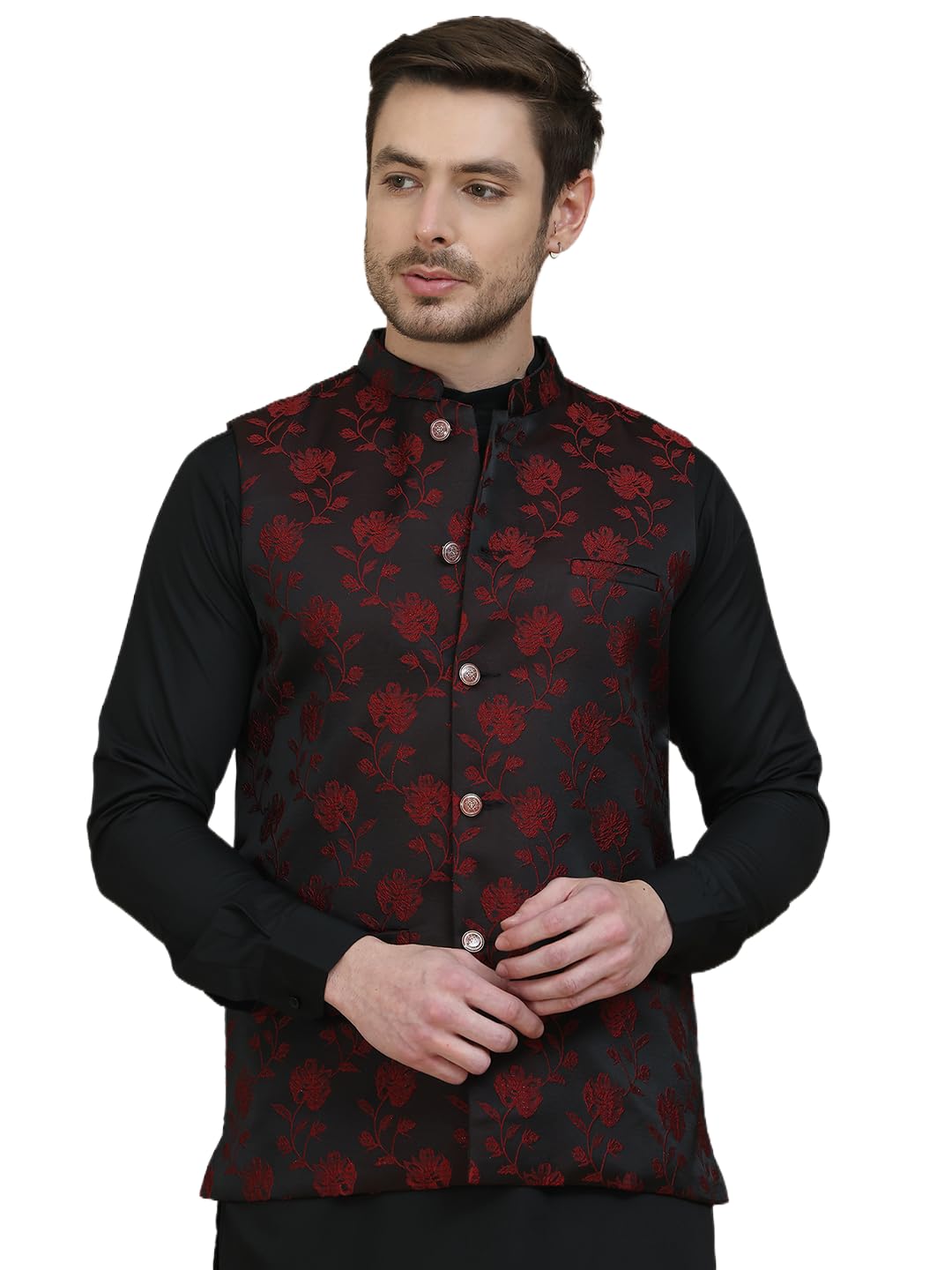 jompers Embossed Nehru Jacket for Men-picture-24