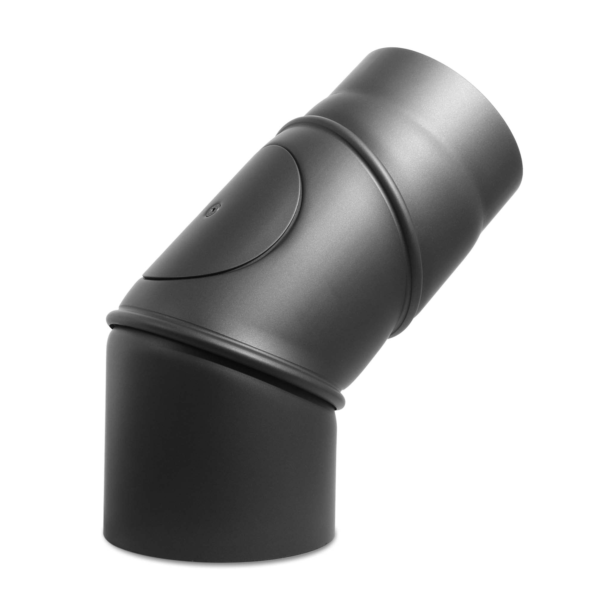 LANZZAS Fire Curva Regolabile Per Tubo Stufa 0°-90° | Diametro 200 Mm, Acciaio 2 Mm, Vernice Senotherm Grigio Ghisa, Canna Fumaria, Omologazione CE