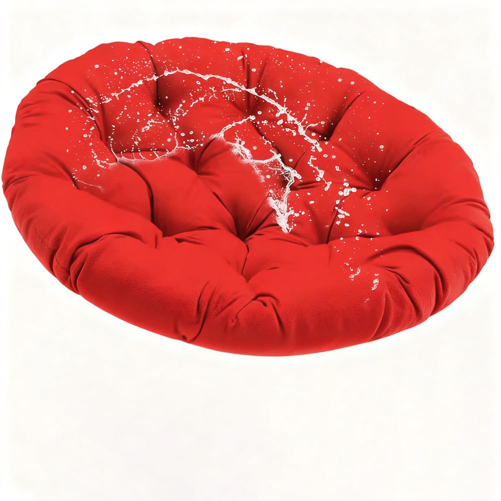 SVFOEBJM Waterproof Chair Cushion for Indoor/Outdoor Use Perfect for Garden Balcony Terrace110 x 110 cm Vibrant Red Color